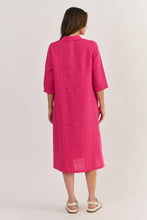 Load image into Gallery viewer, Naturals by O&J Linen Dress Primula colour back shot