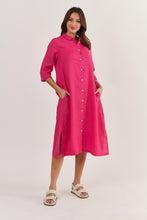 Load image into Gallery viewer, Naturals by O&J Linen Dress Primula colour front shot