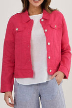 Load image into Gallery viewer, Naturals by O&J Linen Jacket Primula colour front closed up shot