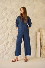 Load image into Gallery viewer, Naturals by O&J Linen Pants Eclipse colour front shot