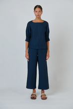 Load image into Gallery viewer, Naturals by O&J Linen Pants Eclipse colour front shot