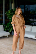 Load image into Gallery viewer, Naturals by O&J Linen Pants Gingerbread colour front shot