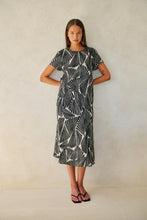 Load image into Gallery viewer, Naturals by O&J Linen Round Neck Midi Dress Folies colour front shot