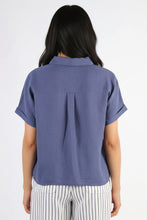Load image into Gallery viewer, Naturals by O&J Linen Shirt Blueberry colour back shot