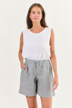 Load image into Gallery viewer, Naturals by O&J Linen Short Drawstring Black Gauze colour front shot