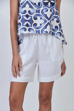 Load image into Gallery viewer, Naturals by O&J Linen Short Drawstring White colour front shot