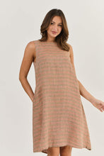 Load image into Gallery viewer, Naturals by O&J Linen Sleeveless Short Dress Brick colour front shot
