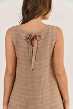Load image into Gallery viewer, Naturals by O&J Linen Sleeveless Short Dress Brick colour back shot