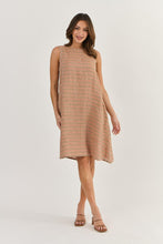 Load image into Gallery viewer, Naturals by O&J Linen Sleeveless Short Dress Brick colour front shot