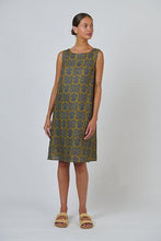 Load image into Gallery viewer, Naturals by O&J Linen Sleeveless Short Dress Motif color front shot