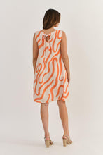 Load image into Gallery viewer, Naturals by O&J Linen Sleeveless Short Dress Tamarind Ribbon colour back shot