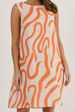 Load image into Gallery viewer, Naturals by O&J Linen Sleeveless Short Dress Tamarind Ribbon colour front closed up shot