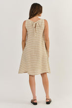 Load image into Gallery viewer, Naturals by O&J Linen Sleeveless Short Dress Wafer colour back shot
