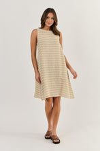 Load image into Gallery viewer, Naturals by O&J Linen Sleeveless Short Dress Wafer colour front shot