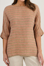 Load image into Gallery viewer, Naturals by O&J Linen Top Brick colour front closed up shot