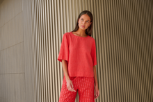 Load image into Gallery viewer, Naturals by O&J Linen Top Sunset Stripe colour front shot