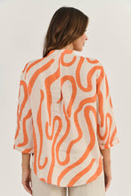Load image into Gallery viewer, Naturals by O&J Linen Top Tamarind Ribbon colour back shot