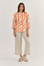 Load image into Gallery viewer, Naturals by O&J Linen Top Tamarind Ribbon colour front shot