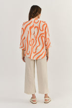 Load image into Gallery viewer, Naturals by O&J Linen Top Tamarind Ribbon colour back shot