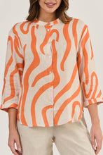 Load image into Gallery viewer, Naturals by O&J Linen Top Tamarind Ribbon colour front closed up shot