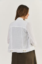 Load image into Gallery viewer, Naturals by O&J Linen White Jacket back shot