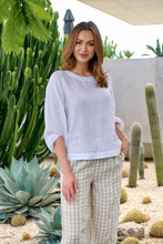 Load image into Gallery viewer, Naturals by O&J Long Sleeve Linen Top White colour front shot
