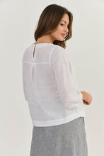 Load image into Gallery viewer, Naturals by O&J Long Sleeve Linen Top White colour back shot