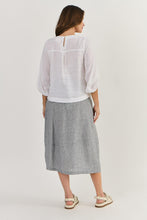 Load image into Gallery viewer, Naturals by O&J Long Sleeve Linen Top White colour back shot