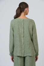 Load image into Gallery viewer, Naturals by O&J Relaxed Long-Sleeve Top Oregano colour back shot