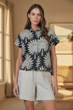 Load image into Gallery viewer, Naturals by O&J Short Sleeve Button Up Shirt Black colour front shot