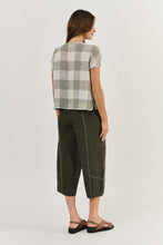 Load image into Gallery viewer, Naturals by O&J Short Sleeve Button Up Shirt Khaki Terrazzo colour side shot