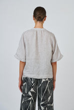 Load image into Gallery viewer, Naturals by O&J Short Sleeves Linen Top Chai colour back shot