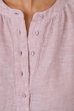 Load image into Gallery viewer, Naturals by O&J Short Sleeves Linen Top Radish colour front closed up shot