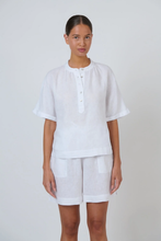 Load image into Gallery viewer, Naturals by O&J Short Sleeves Linen Top White colour front shot