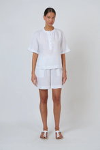 Load image into Gallery viewer, Naturals by O&J Short Sleeves Linen Top White colour front shot