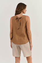 Load image into Gallery viewer, Naturals by O&J Sleeveless Linen Top Gingerbread colour back shot