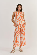 Load image into Gallery viewer, Naturals by O&J Sleeveless Linen Top Tamarind Ribbon Colour front shot
