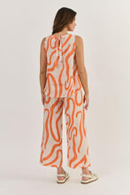 Load image into Gallery viewer, Naturals by O&J Sleeveless Linen Top Tamarind Ribbon Colour back shot