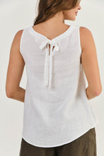 Load image into Gallery viewer, Naturals by O&J Sleeveless Linen Top White colour back shot