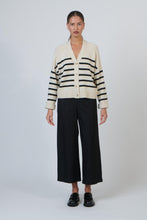 Load image into Gallery viewer, Naturals by O&J Striped Cardigan Sand Mix colour front shot
