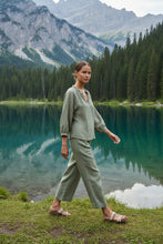 Load image into Gallery viewer, Naturals by O&J Wide Leg Pants Artichoke colour front shot