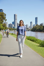 Load image into Gallery viewer, Naturals by O&J Wide Leg Pants Blueberry Stripe colour front shot