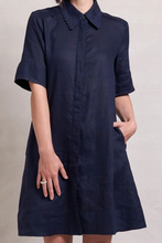 Load image into Gallery viewer, Neris - Ric Rac Dress - Ink colour front closed up shot