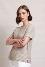 Load image into Gallery viewer, Neris - Simplici Tee - Mineral Stripe colour side shot