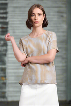 Load image into Gallery viewer, Neris - Simplici Tee - Mineral Stripe colour front shot