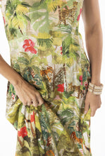 Load image into Gallery viewer, Orientique Cecilia Strappy Dress Printed colour front closed up shot