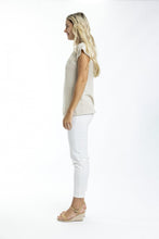 Load image into Gallery viewer, Orientique Essentials Boatneck Knit Top Sand side shot