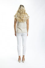 Load image into Gallery viewer, Orientique Essentials Boatneck Knit Top Sand back shot