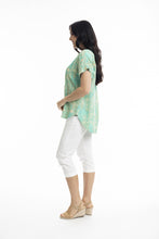 Load image into Gallery viewer, Orientique Hanalei Cuff Sleeve Top Printed colour side shot