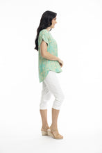 Load image into Gallery viewer, Orientique Hanalei Cuff Sleeve Top Printed colour side shot